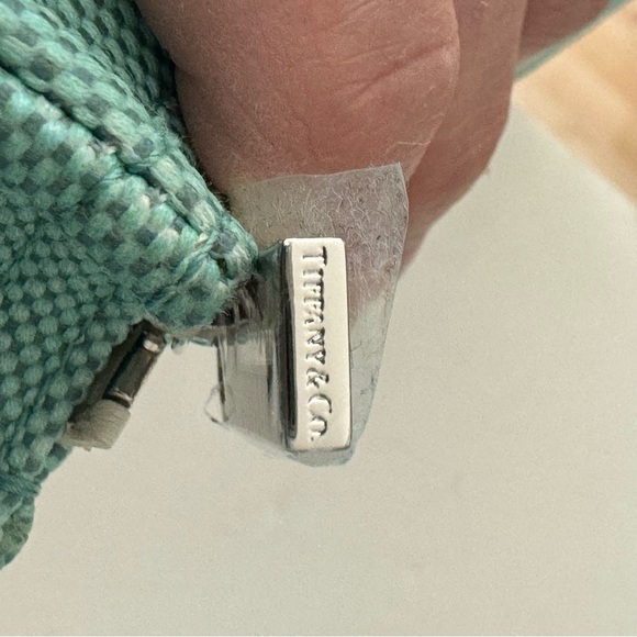 NIB TIFFANY & CO. Color Block Cosmetic Case Make Up Pencil Case Blue & White - Picture 7 of 16